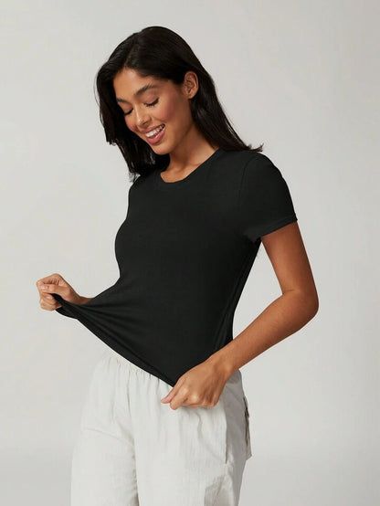 Dry Classic Black Cropped Short-Sleeve Tee