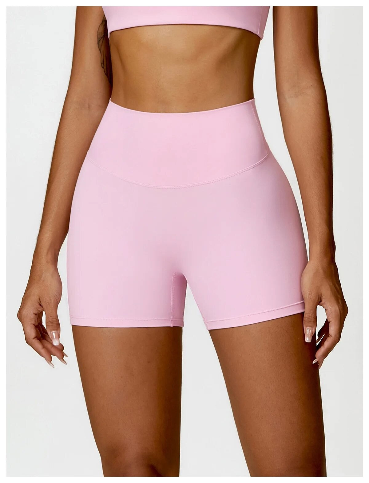 Pink Sculpt Scrunch Biker Shorts 4"