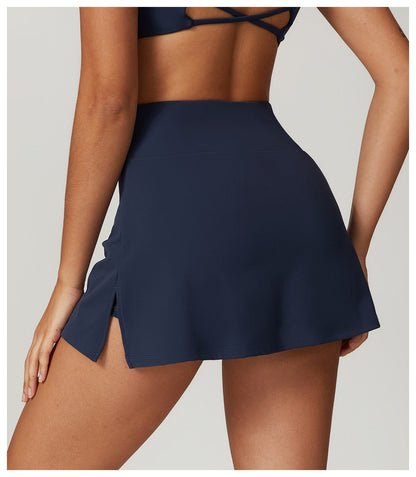 Irene Navy Blue Zip-up + Skort Set