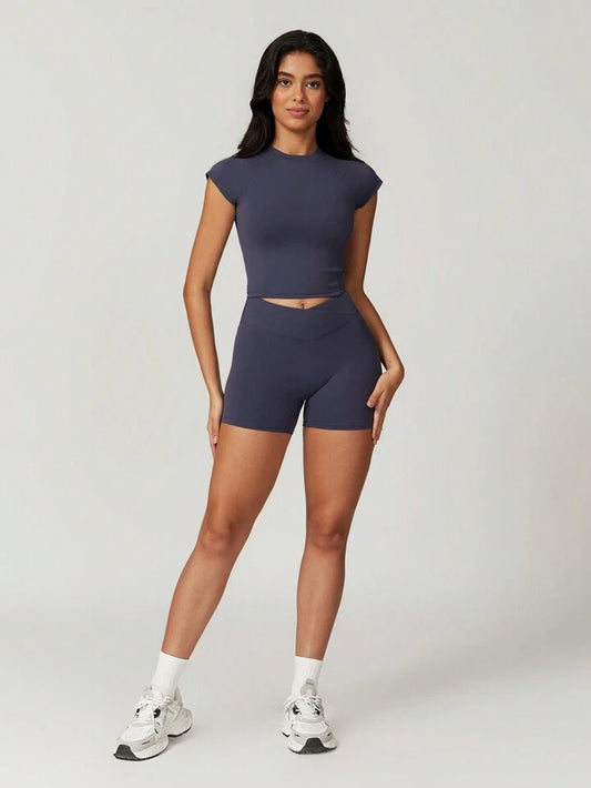 Cincinnati Navy Blue Cropped Tee + V-Shorts