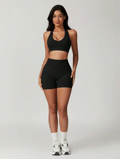 Giselle Black Sports Bra + Short Set