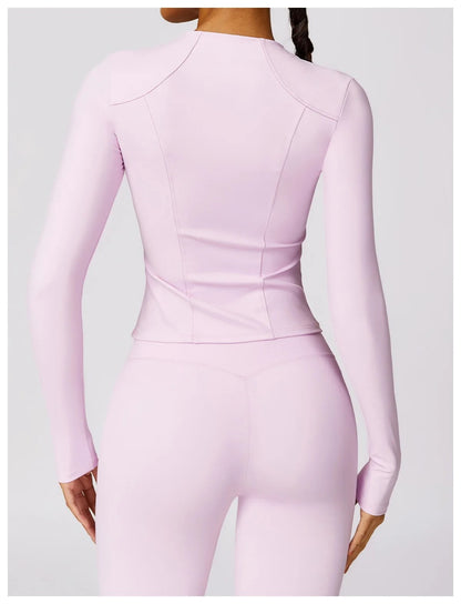 Naime Pink Defined Jacket Set