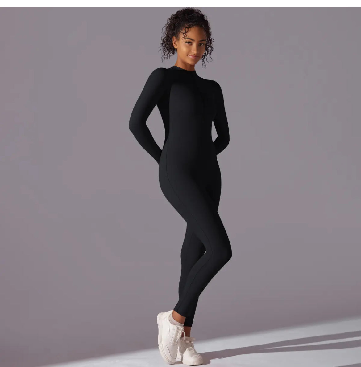 Saylah Black Long Sleeve Jumpsuit