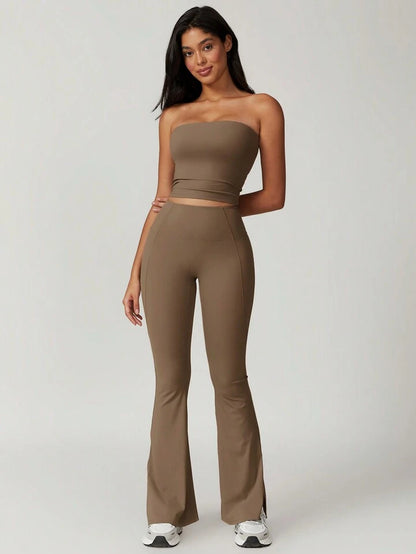 Aurora Coco Brown Tube Top + Legging Set