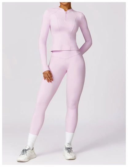 Naime Pink Defined Jacket Set