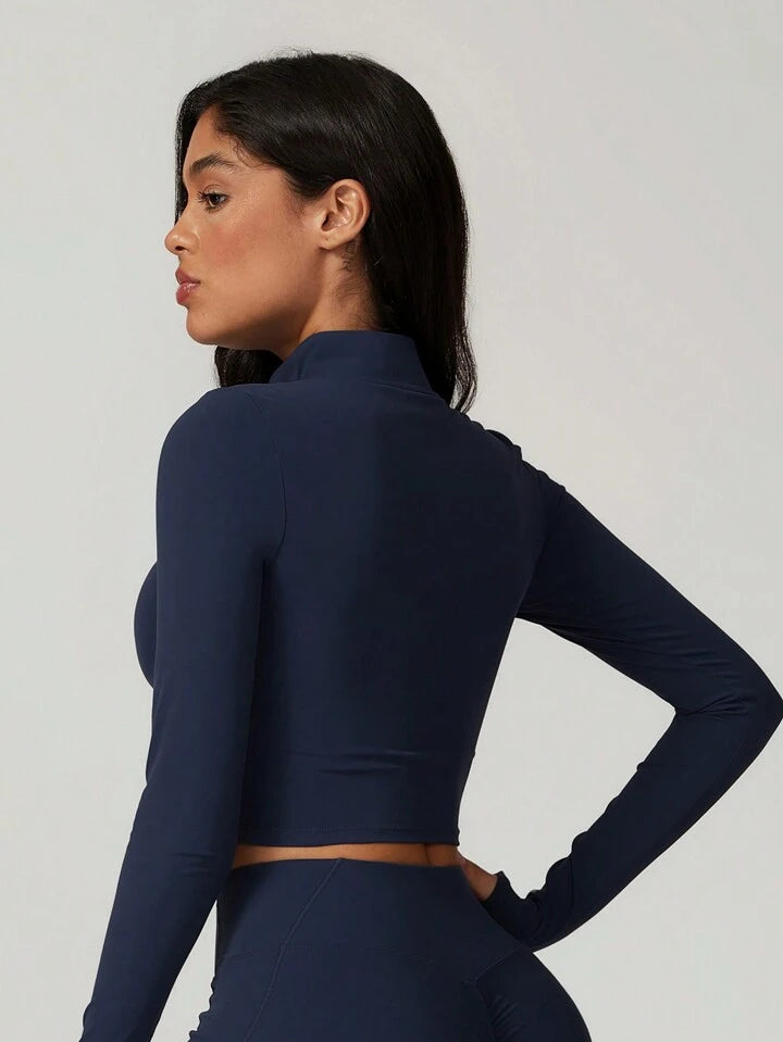 Irene Navy Blue Zip-up + Skort Set