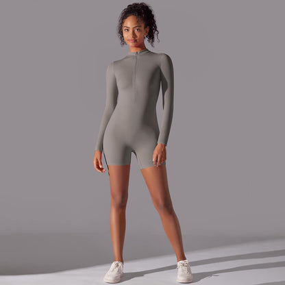 Saylah Heather Gray Long sleeve Jumpsuit