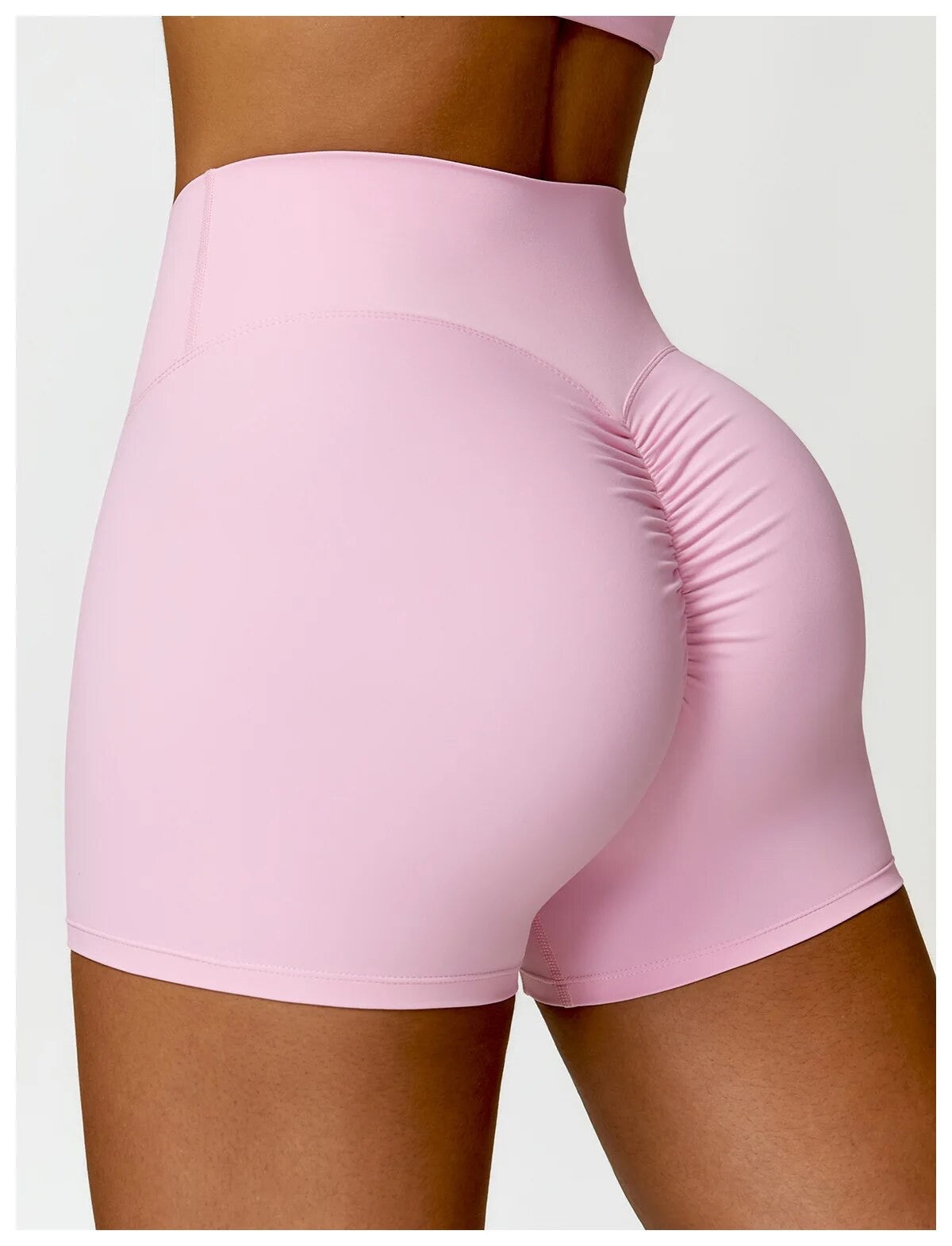 Pink Sculpt Scrunch Biker Shorts 4"