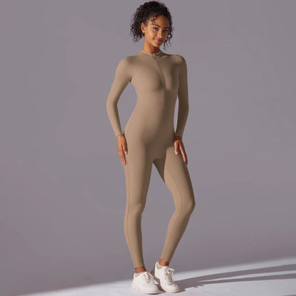 Saylah Tan Long Sleeve Jumpsuit