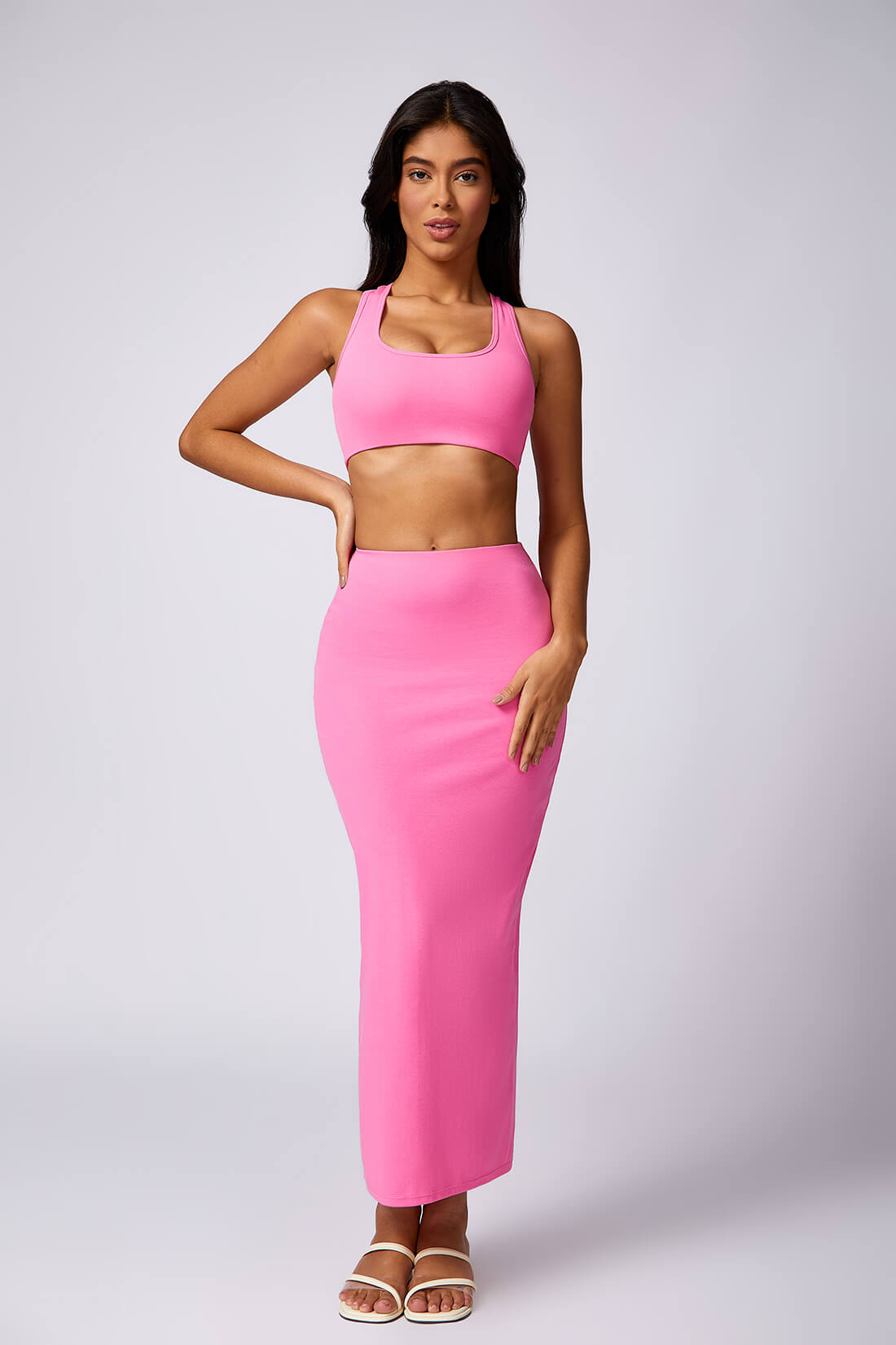 Bubble Gum Kaur Cropped Sport Skirt Set