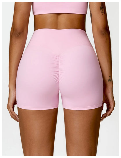 Pink Sculpt Scrunch Biker Shorts 4"