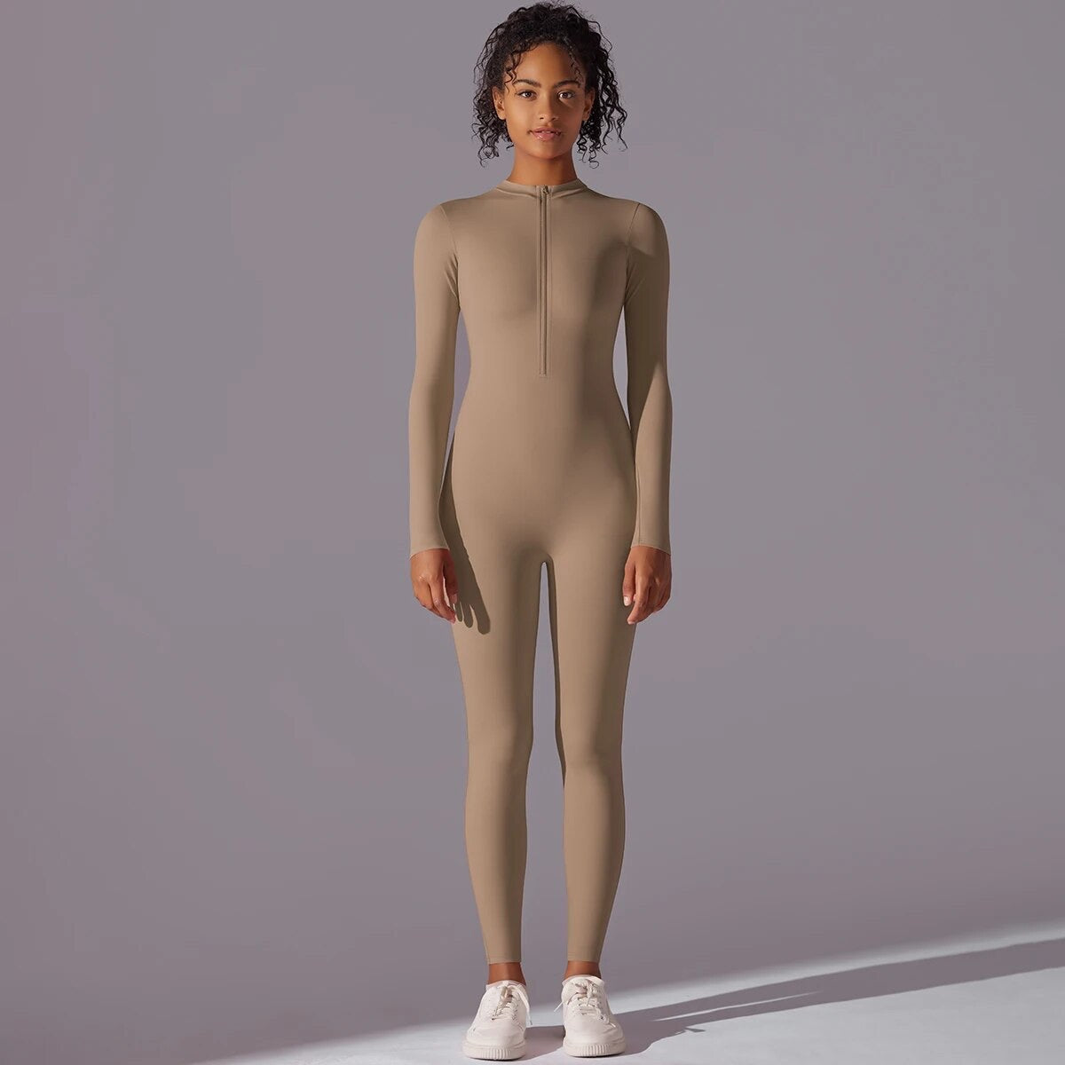 Saylah Tan Long Sleeve Jumpsuit