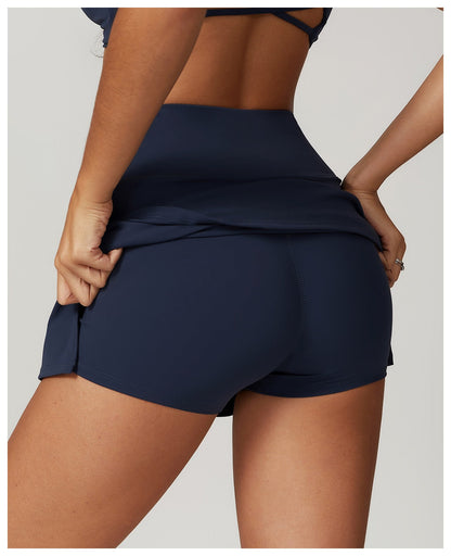 Irene Navy Blue Zip-up + Skort Set