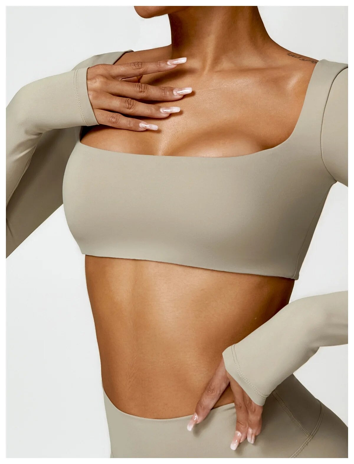 Beige Soft Sculpt Long Sleeve